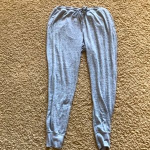 gray sweatpants in a youth large size. the company is GAP.